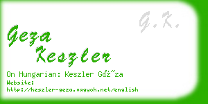 geza keszler business card